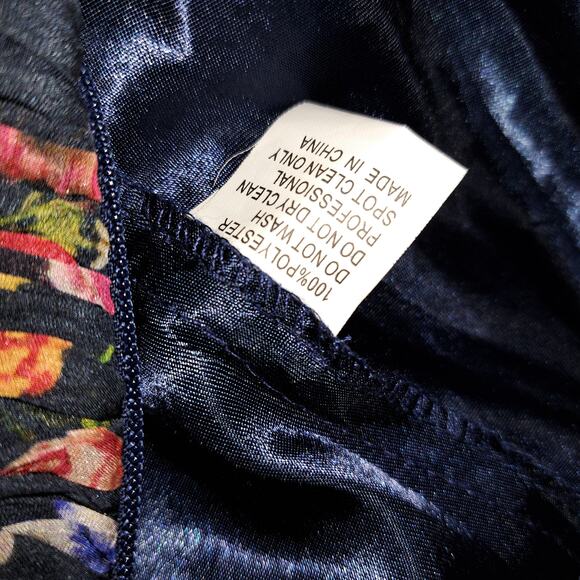 MAC DUGGAL Navy One Shoulder Cutout Floral Gown Floral Prom Formal Dress Size 0 - Picture 16 of 16